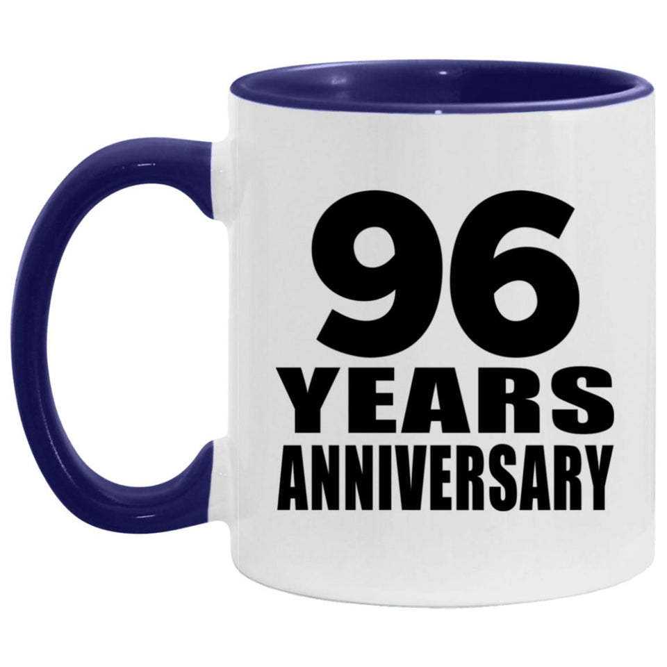 96th Anniversary 96 Years - 11oz Accent Mug Purple