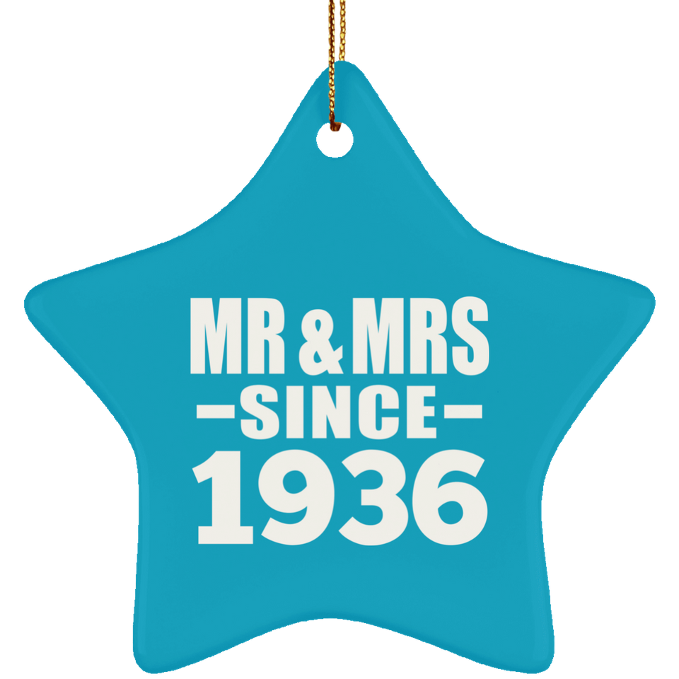 88th Anniversary Mr & Mrs Since 1936 - Star Ornament