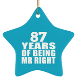 87th Anniversary 87 Years Of Being Mr Right - Star Ornament