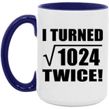 64th Birthday I Turned Square Root of 1024 Twice - 15oz Accent Mug Purple