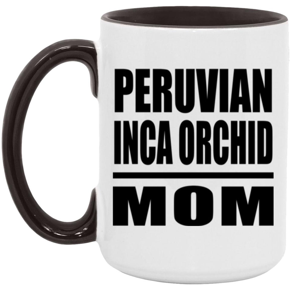 Peruvian Inca Orchid Mom - 15oz Accent Mug Black
