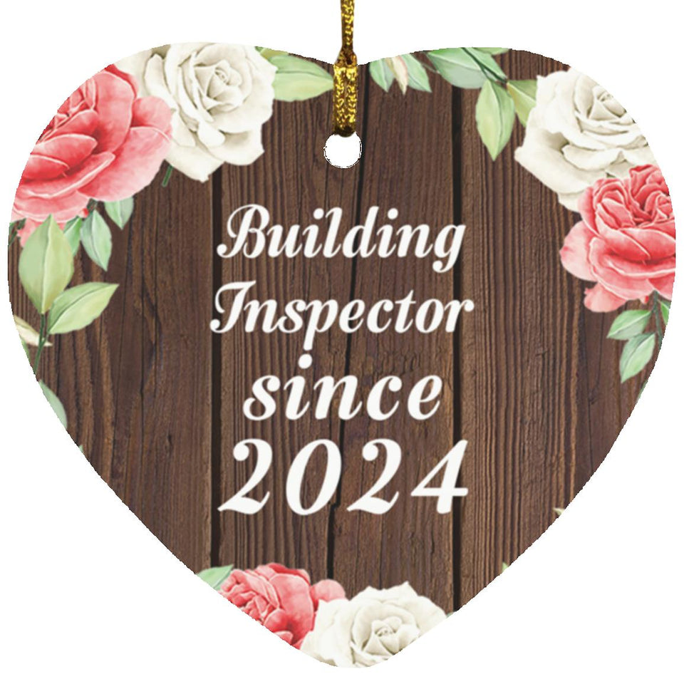 Building Inspector Since 2024 - Heart Ornament A