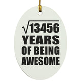 116th Birthday Square Root of 13456 Years of Being Awesome - Oval Ornament