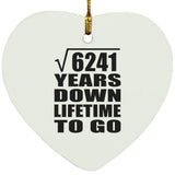 79th Anniversary Square Root of 6241 Years Lifetime To Go - Heart Ornament