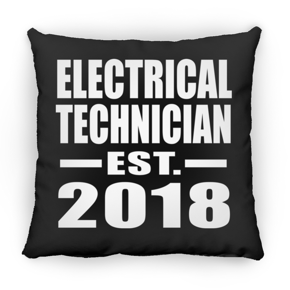 Electrical Technician Established EST. 2018 - Throw Pillow Black