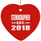 Stenographer Established EST. 2018 - Heart Ornament