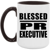 Blessed PR Executive - 15oz Accent Mug Black