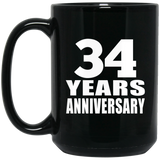 34th Anniversary 34 Years - 15 Oz Coffee Mug Black