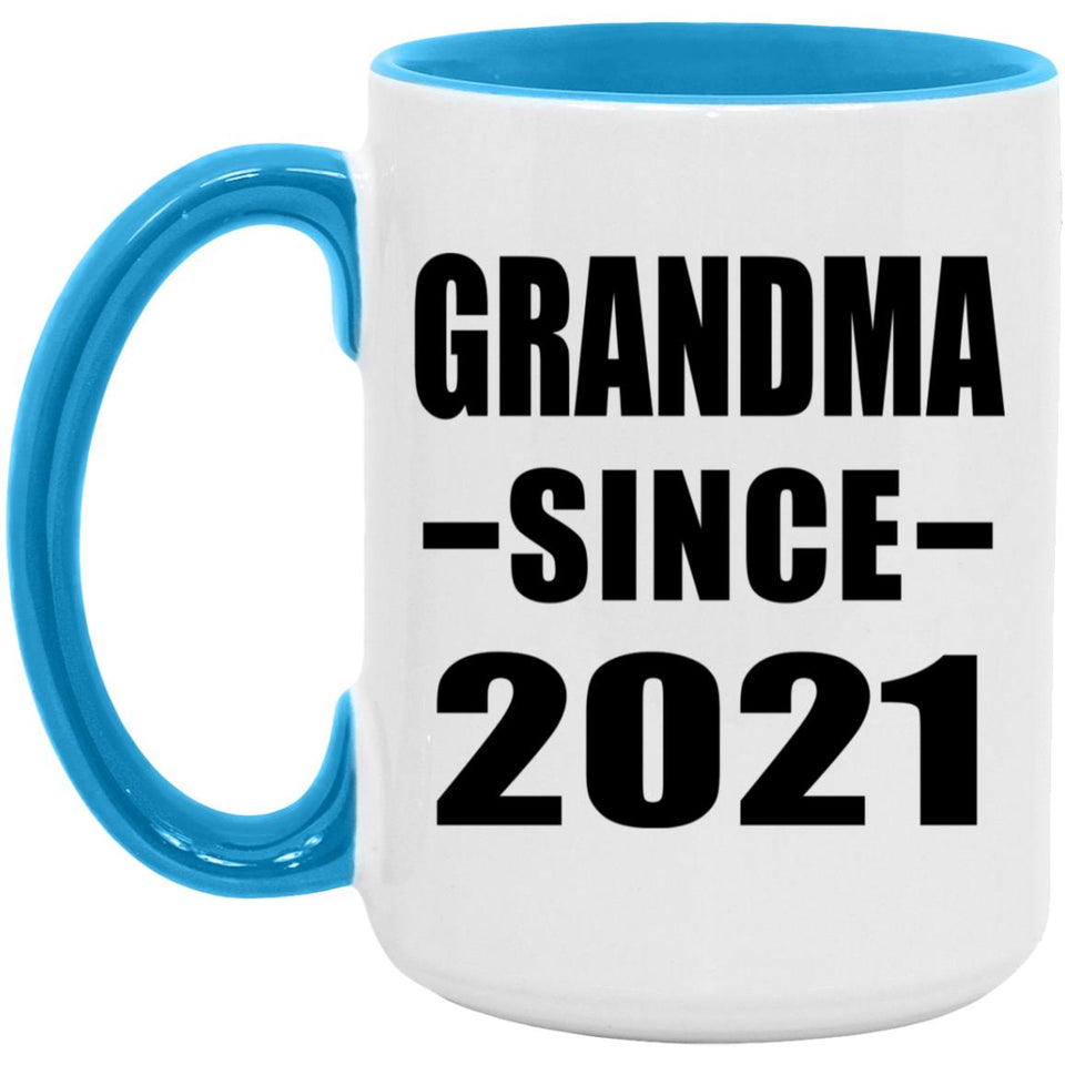 Grandma Since 2021 - 15oz Accent Mug Blue