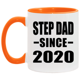 Step Dad Since 2020 - 11oz Accent Mug Orange