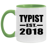 Typist Established EST. 2018 - 11oz Accent Mug Green