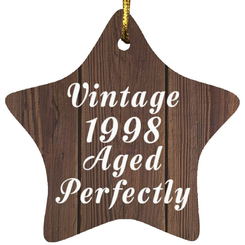 26th Birthday Vintage 1998 Aged Perfectly - Star Ornament D