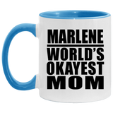 Marlene World's Okayest Mom - 11oz Accent Mug Blue