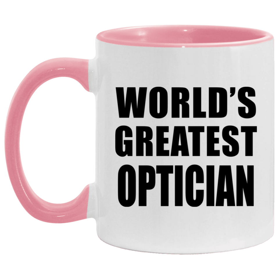 World's Greatest Optician - 11oz Accent Mug Pink