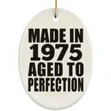 49th Birthday Made In 1975 Aged to Perfection - Oval Ornament
