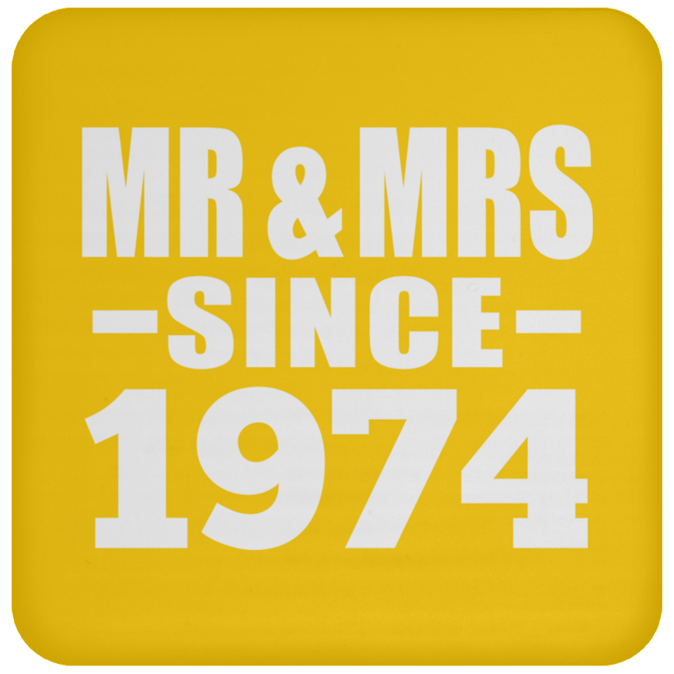 50th Anniversary Mr & Mrs Since 1974 - Drink Coaster