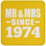 50th Anniversary Mr & Mrs Since 1974 - Drink Coaster