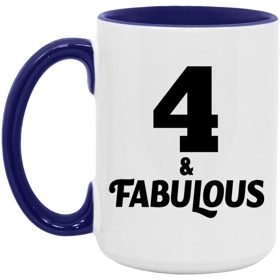 4th Birthday 4 & Fabulous - 15oz Accent Mug Purple