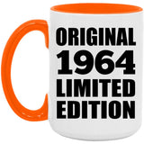 60th Birthday Original 1964 Limited Edition - 15oz Accent Mug Orange