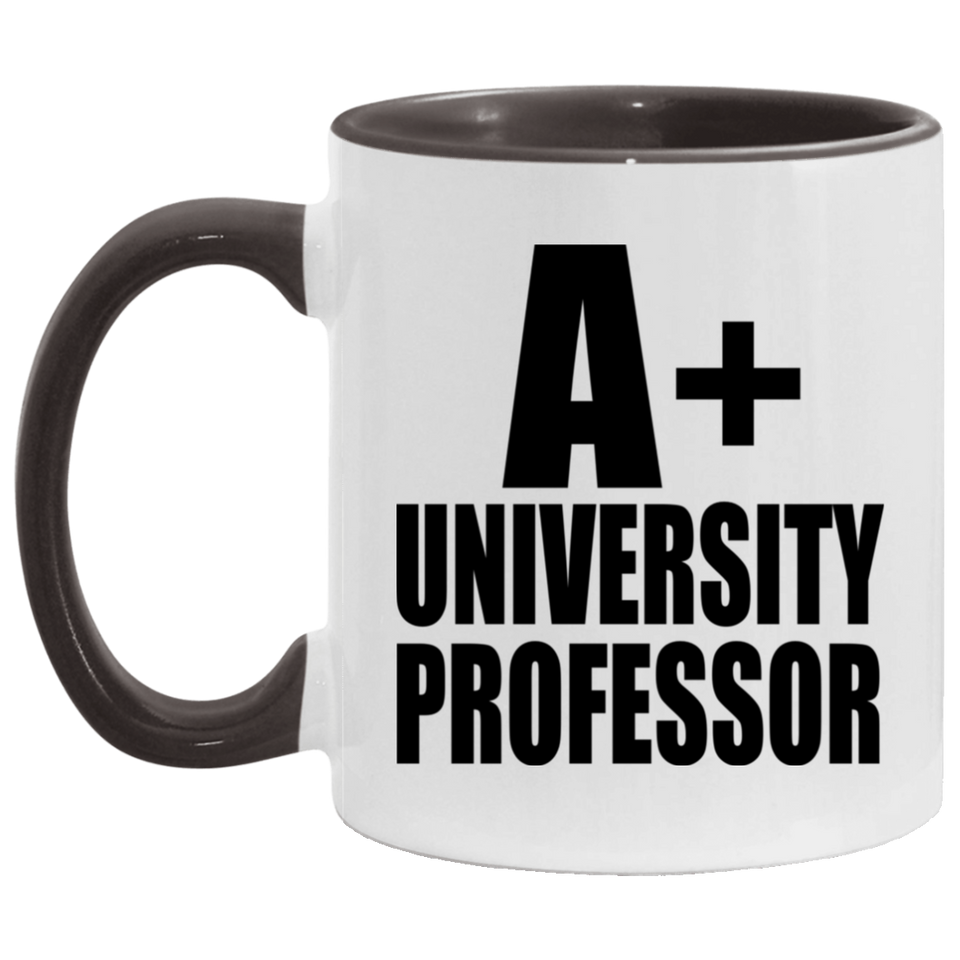 A+ University Professor - 11oz Accent Mug Black