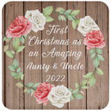 First Christmas As an Amazing Aunty & Uncle 2022 - Drink Coaster B