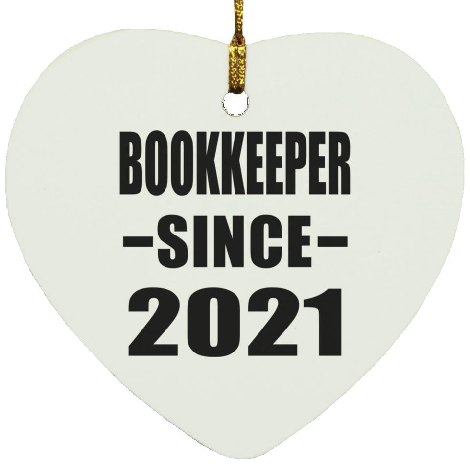 Bookkeeper Since 2021 - Heart Ornament
