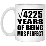 65th Anniversary Square Root of 4225 Years of Mrs Perfect - 11oz Coffee Mug