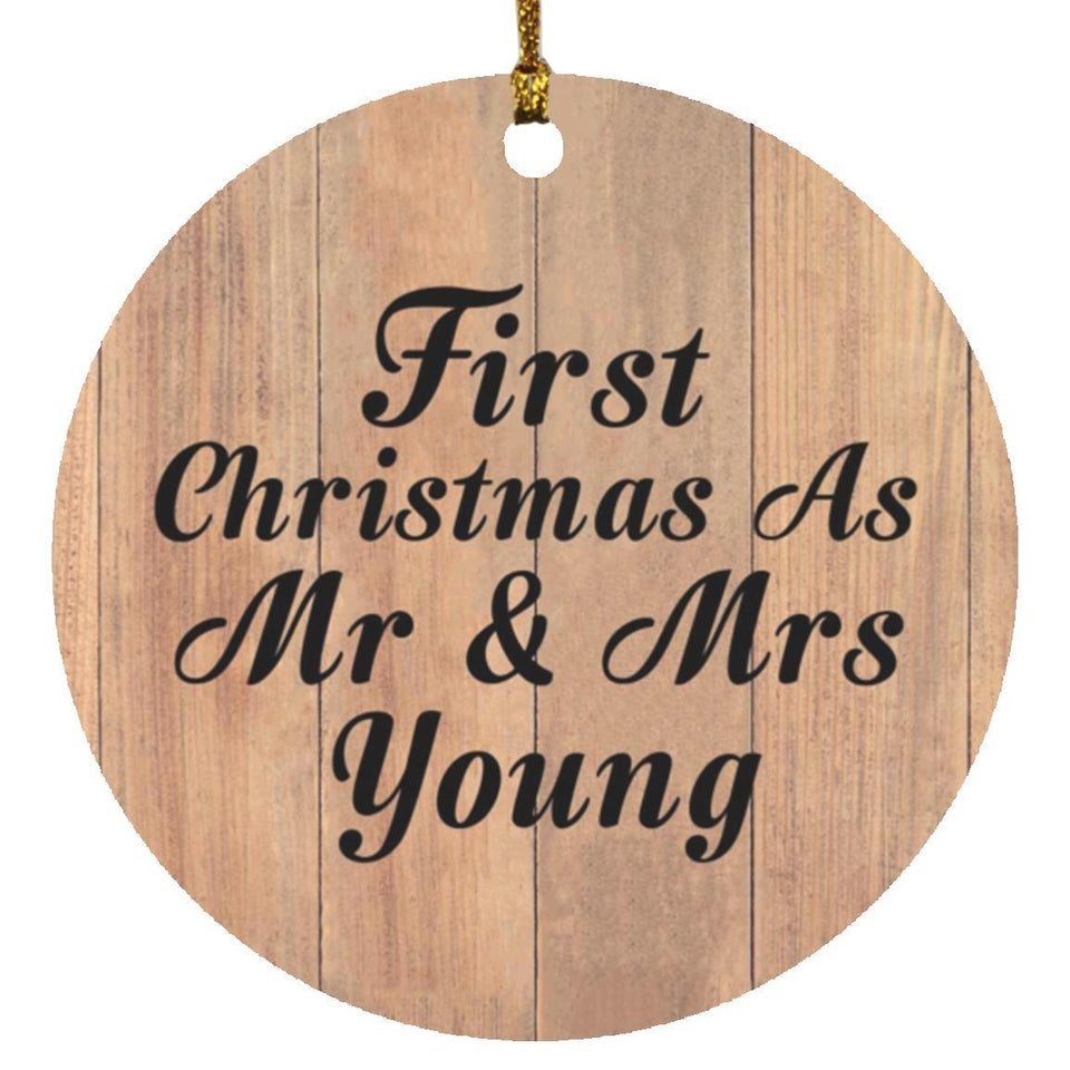 First Christmas As Mr & Mrs Young - Circle Ornament C