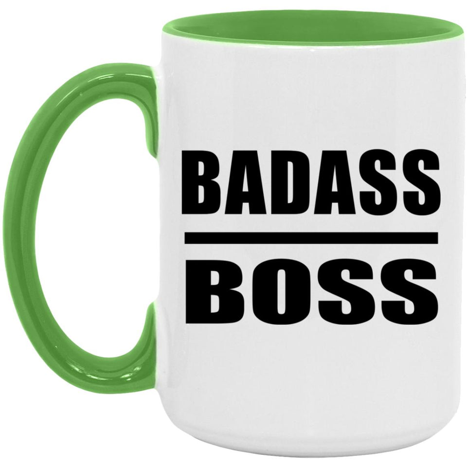Badass Boss - 15oz Accent Mug Green