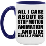 All I Care About Is Stop Motion Animation - 15oz Accent Mug Purple