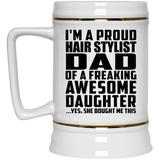 Proud Hair Stylist Dad Of Awesome Daughter - Beer Stein
