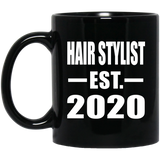 Hair Stylist Established EST. 2020 - 11oz Coffee Mug Black