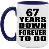 67th Anniversary 67 Years Down Forever to Go - 15oz Accent Mug Purple