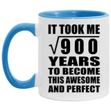 30th Birthday Took Square Root of 900 Years To Awesome - 11oz Accent Mug Blue