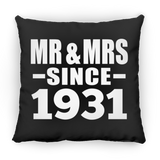 93rd Anniversary Mr & Mrs Since 1931 - Throw Pillow Black