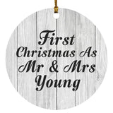 First Christmas As Mr & Mrs Young - Circle Ornament F