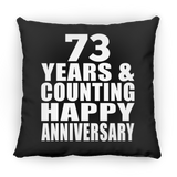 Happy 73rd Anniversary 73 Years & Counting - Throw Pillow Black
