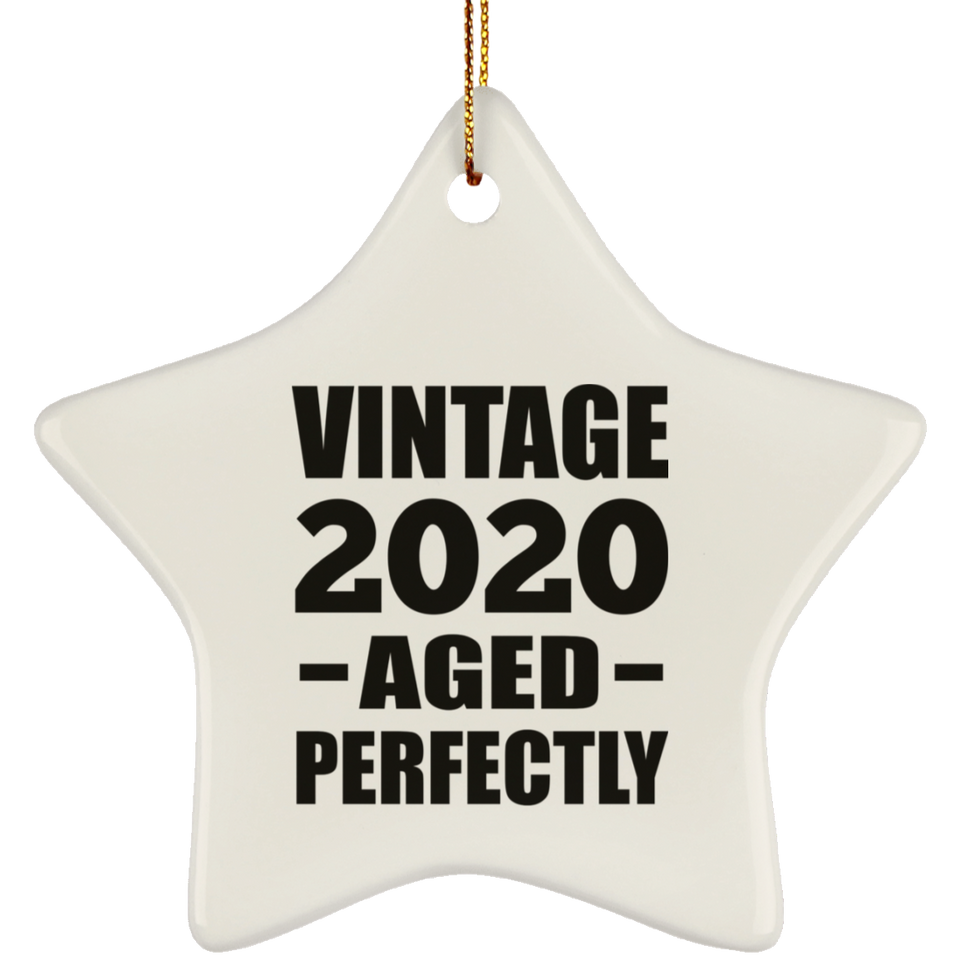 4th Birthday Vintage 2020 Aged Perfectly - Star Ornament