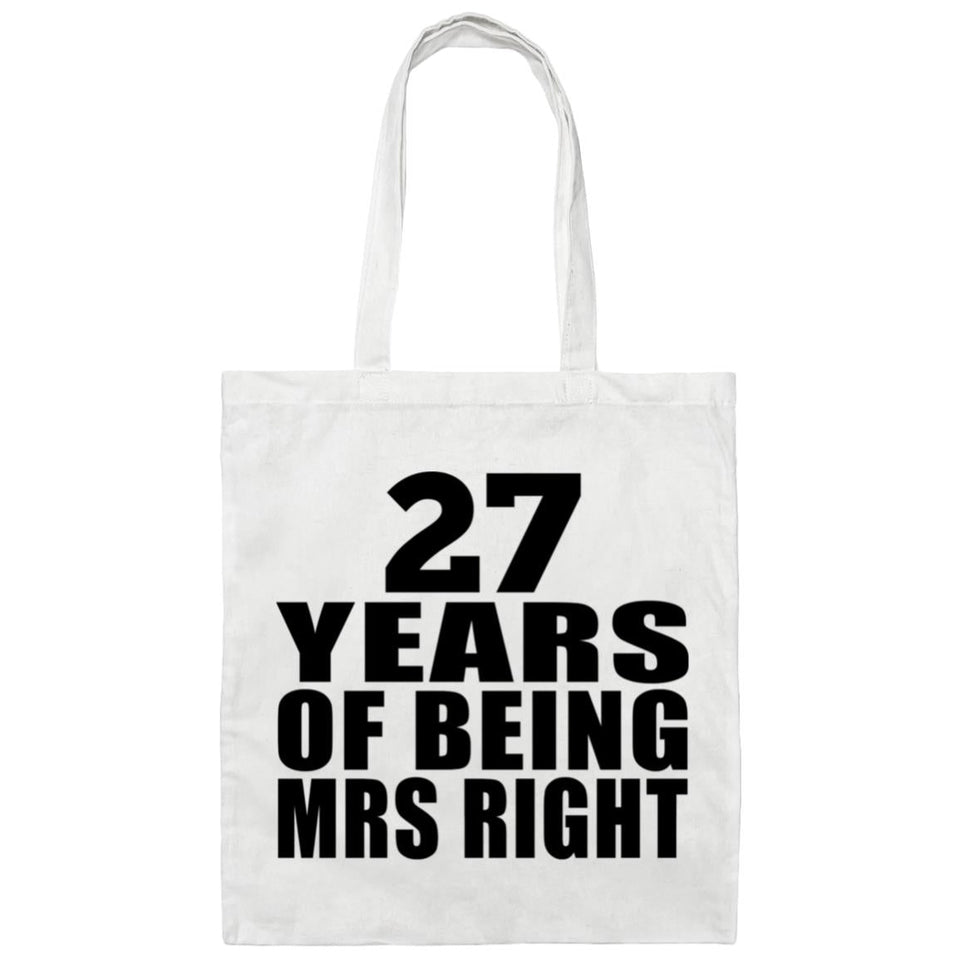 27th Anniversary 27 Years Of Being Mrs Right - Tote Bag White