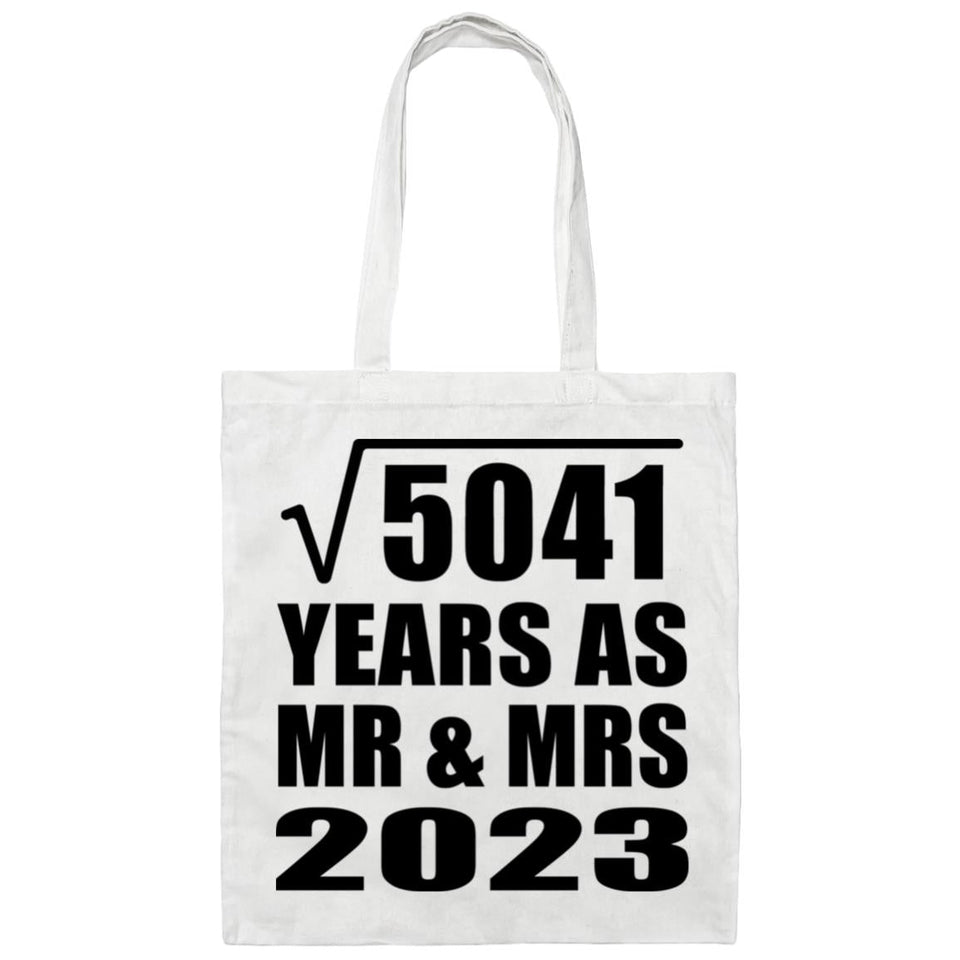 71st Anniversary Square Root of 5041 Years As Mr & Mrs 2023 - Tote Bag White