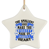 The Smallest Hands Make The Biggest Mark On Grandpa's Heart - Star Ornament