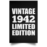 82nd Birthday Vintage 1942 Limited Edition - Poster Portrait