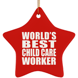World's Best Child Care Worker - Star Ornament
