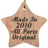 14th Birthday Made In 2010 All Parts Original - Star Ornament C