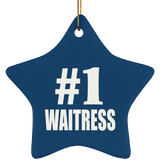 Number One #1 Waitress - Star Ornament