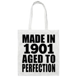 123rd Birthday Made In 1901 Aged To Perfection - Tote Bag White