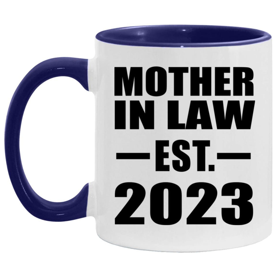 Mother In Law Established Est. 2023 - 11oz Accent Mug Purple