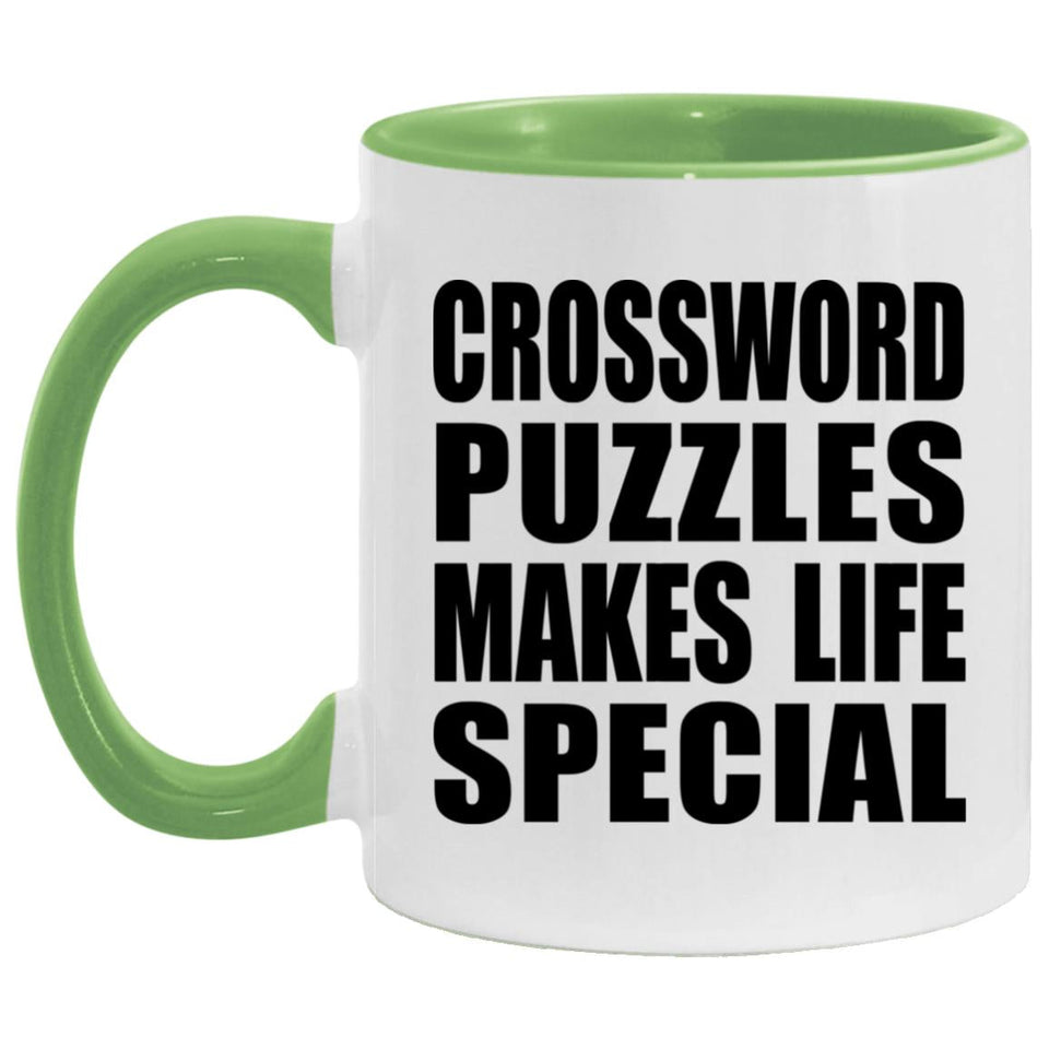 Crossword Puzzles Makes Life Special - 11oz Accent Mug Green