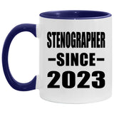 Stenographer Since 2023 - 11oz Accent Mug Purple