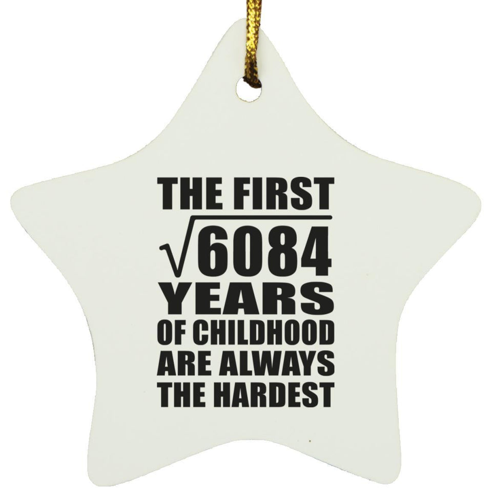 78th Birthday Square Root of 6084 Years of Childhood - Star Ornament